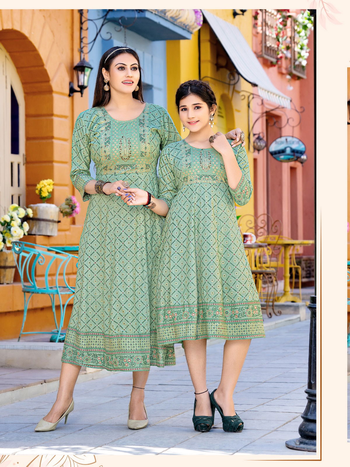 Me And Mom Vol 2 By Banwery Mother Daughter Printed Kurtis Catalog